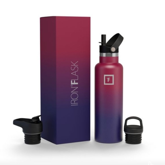 Iron Flask Dining Nwt Ironflask Dark Rainbow 24oz Tumbler With 3